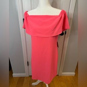 NEW WITH TAG NWT Charles Henry Hot Pink Off the Shoulder Dress Size Medium M